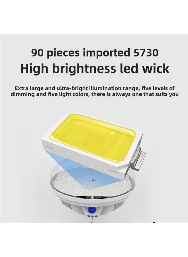 LED Super Power UFO Lamp Outdoor Camping Night Market Stall Home Emergency USB Super Bright Rechargeable Bulb Lamp-Color:Fifth Gear D140A White/yellow/warm Light (over 220W Incandescent Lamp) 7-30 Hours - Image 4