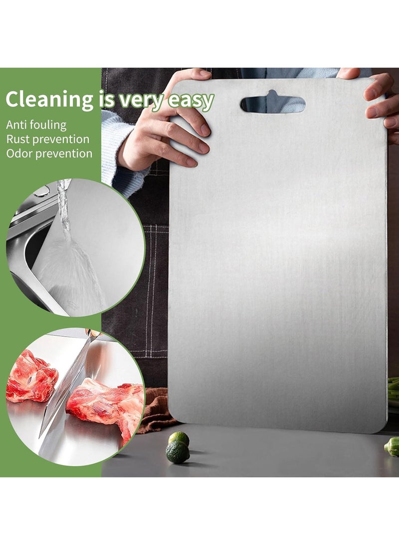 YQbest 304 Stainless Steel Cutting Boards for Kitchen, With Peeling Knife Set Perfect for Various Cooking Tasks. (15.5 * 11 inches)  - Image 5