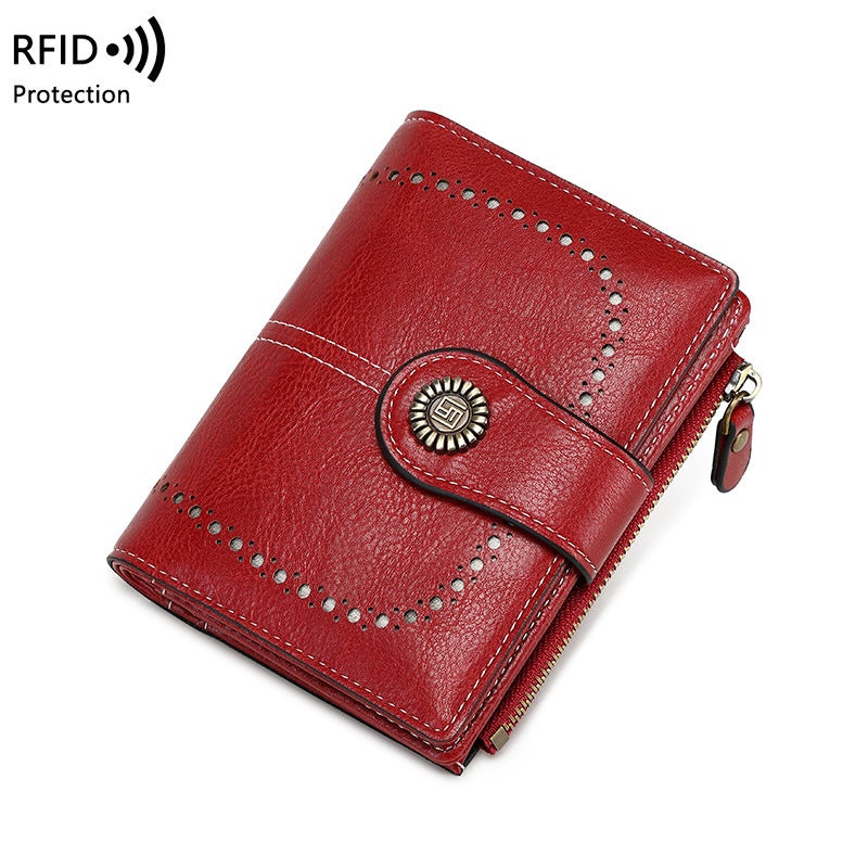 Multifunctional Solid Color PU Leather Wallet, RFID Blocking Design Portable Daily Storage Purse for Cards Cash Coin Business Use - Image 2