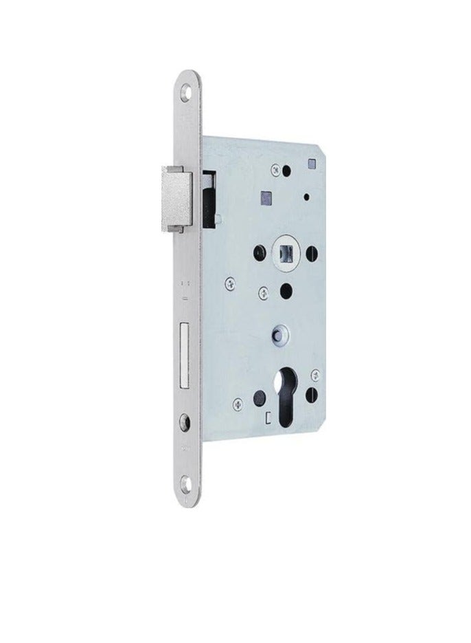 BKS Right Door Lock B-12010-21-R-8 PZW DM65, Single Door Leaf, 24mm Round Lock for Escape Doors, Stainless Steel B1201, Silver