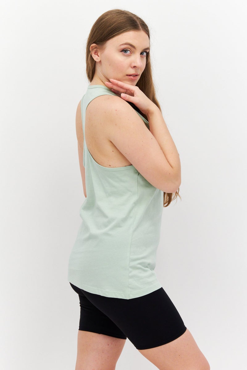 Reebok Women Sportswear Fit Sleeveless Training Tank Top, Green - Image 4