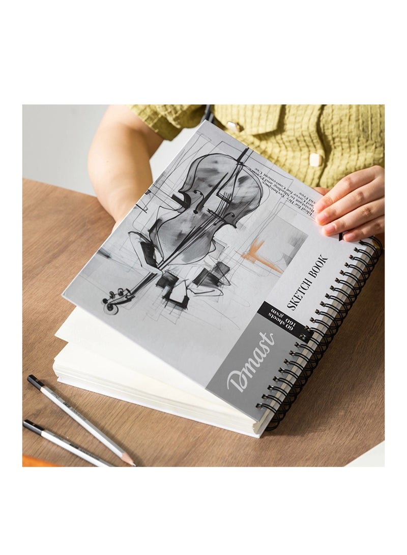 Dmast A4 Size Spiral Sketch Book With 60 Sheets 160gsm Thickness - Image 5