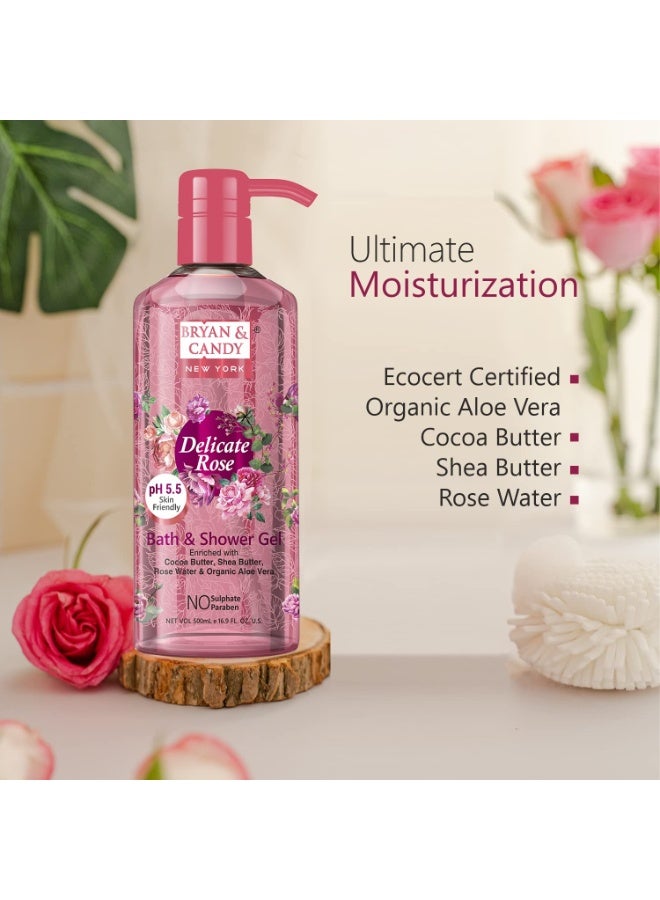 Bryan & Candy Shower Gel with Aloe Vera. Gentle, Moisturizing Body Wash for Soft, Supple Skin (Delicate Rose Shower Gel, 500ml) - Image 3