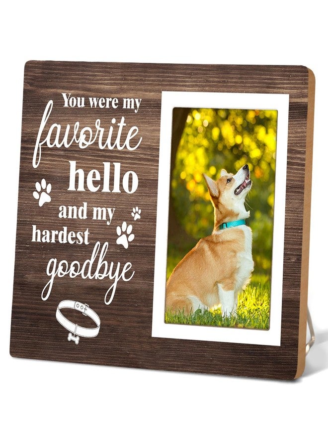 Itsoly Dog Memorial Picture Frame - You Were My Favorite Hello and My Hardest Goodbye-Dog Sympathy Gift, Wooden Photo Frame Keepsake for Pet Loss,4 x 6In Photo12P041 - Image 1