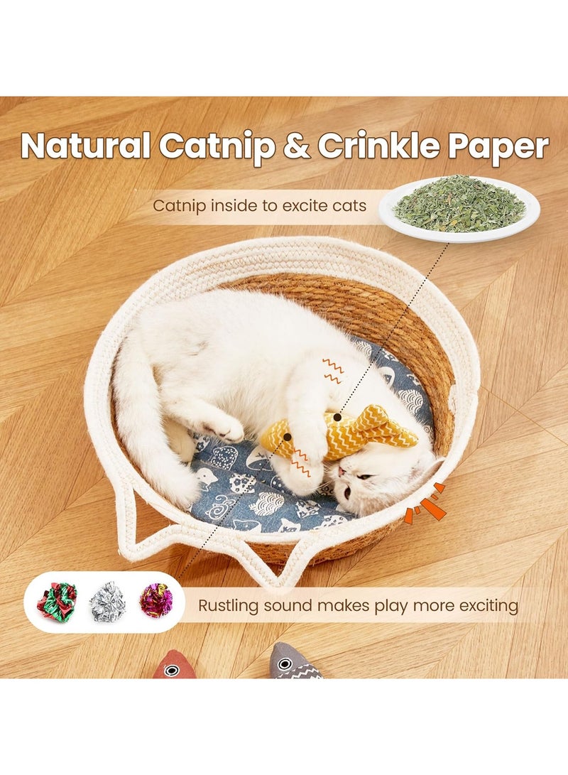 Catnip Fish Toy, 3 Cat and Kitten Toys, Cat Interactive Sports Kick Toy, 3 Colors - Image 2