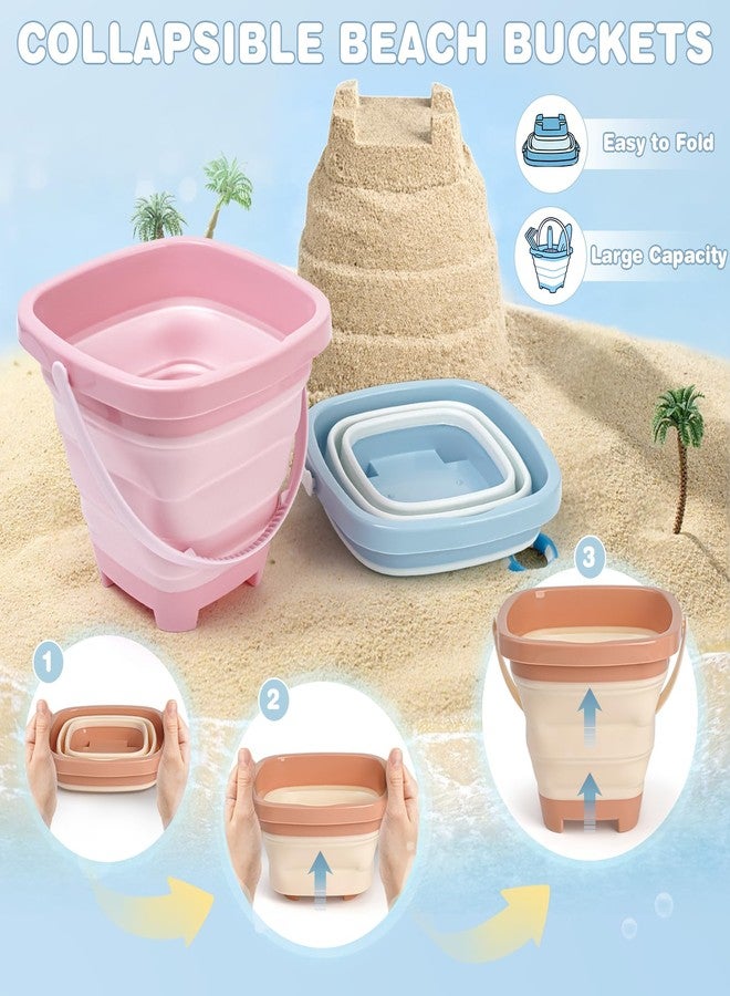 Dreamon Beach Sand Toys Mesh Shovel Set for Kids, 3 Pack Collapsible Sand Buckets and Filter Sand Scooper with Mesh Bag for Shell Collecting, Shark Tooth Sifter Dipper Sandbox Toys for Toddlers Boys Girls - Image 4