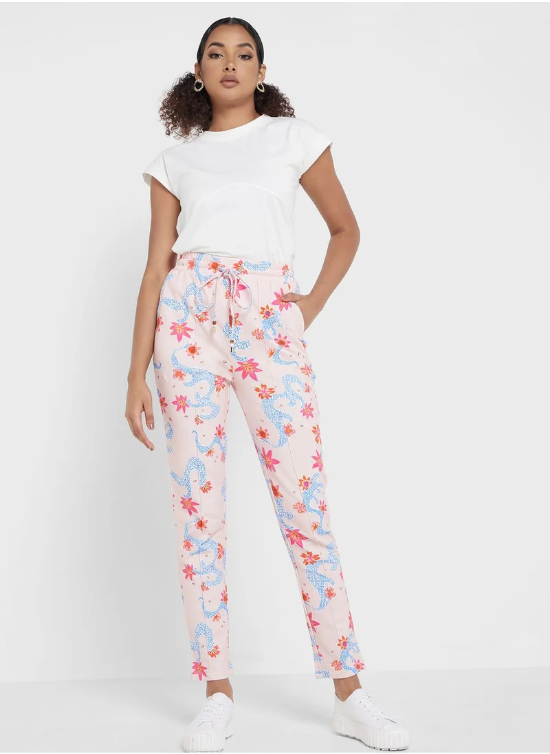 ديزرت كوف High Waist Floral Sweatpants