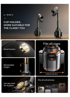 Lisen LISEN Cup Holder Phone Mount - No Shaking - Rock Solid for Cars, Trucks, SUVs, Compatible with iPhone 15 14 13 Plus Pro Max and All 4-7'' Samsung Phones.  - Image 2