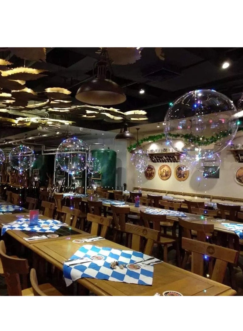 SOLARAE بالونات بوبو شفافة مضيئة LED مع أضواء خيط LED 20" زينة بالونات للحفلات أعياد الميلاد الزفاف الاحتفالات 25 قطعة ملونة - Image 3