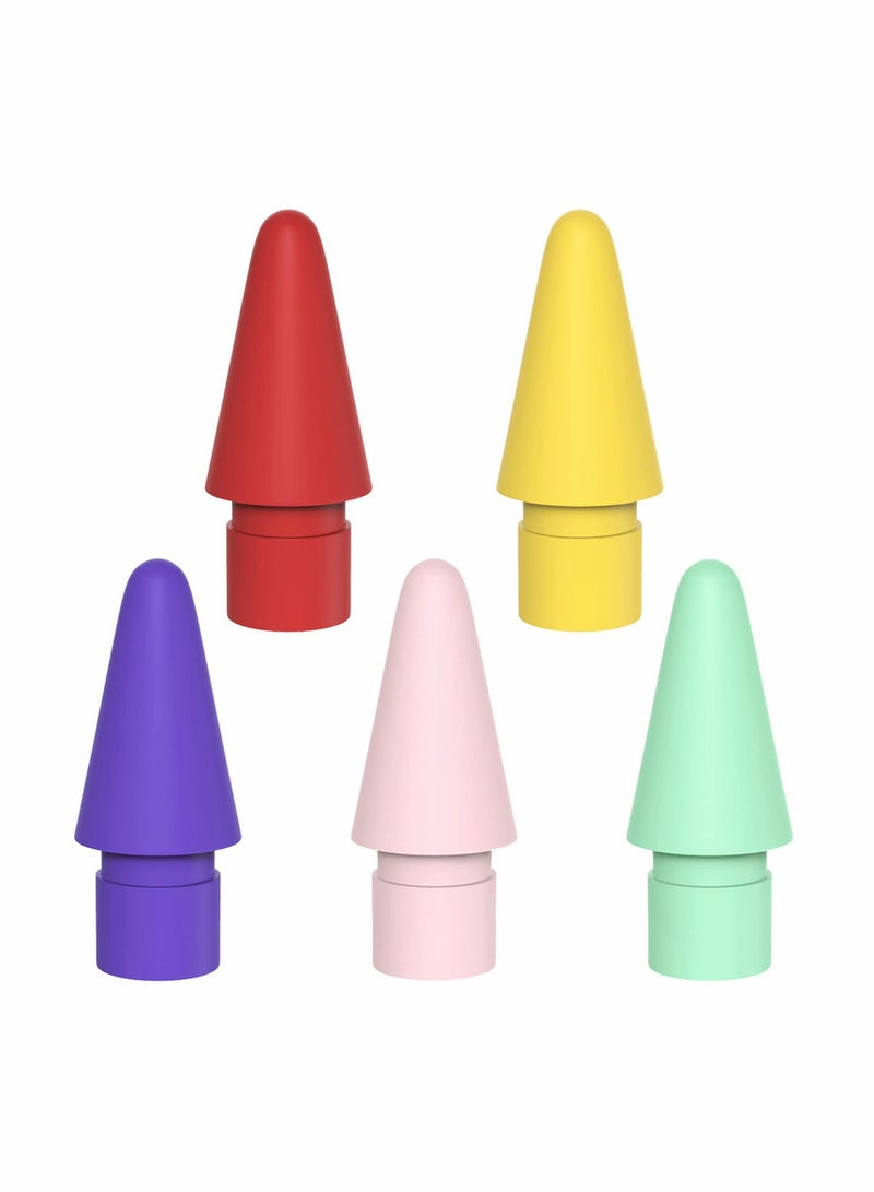 Replacement Tips for Apple Pencil - 5 Pack Colorful Nibs Compatible with 1st & 2nd Generation Apple Pencil, Precision Stylus Tips for Drawing and Writing - Image 1