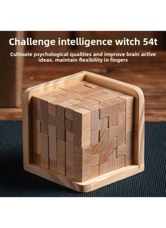 Luban Lock Kongming Lock Beech Wood Unlock Unleash Unleash Children's Educational Assembled Building Blocks Toys For Boys And Elementary School Students Cheap-Color:High-end Witch 1-piece Set [log Color] Recommended For One Person To Play With