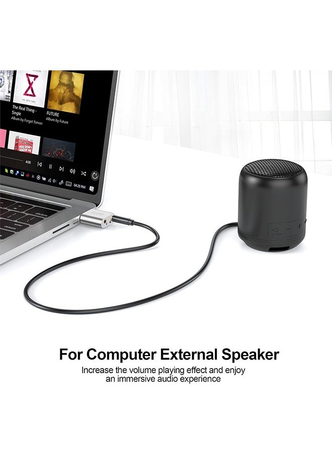 داريو - بطاقة صوت USB، محول USB إلى مقبس الصوت 7.1 قناة بطاقة صوت ستيريو خارجية مع سماعة رأس ميكروفون TRS TRRS مقاس 3.5 مم للكمبيوتر الشخصي والكمبيوتر المحمول وPS4 وWindows وMAC وLinux - Image 1