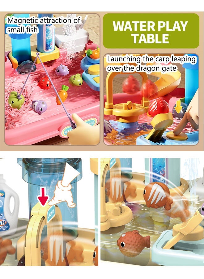 MIXDE Kid kitchen playset, kitchen toys,Kitchen sink toys,Early Education Toy with Running Water and Upgraded Electric Faucet, Pool Floating Fishing Toys for Water Play for Kids Boys Girls Toddlers - Image 5