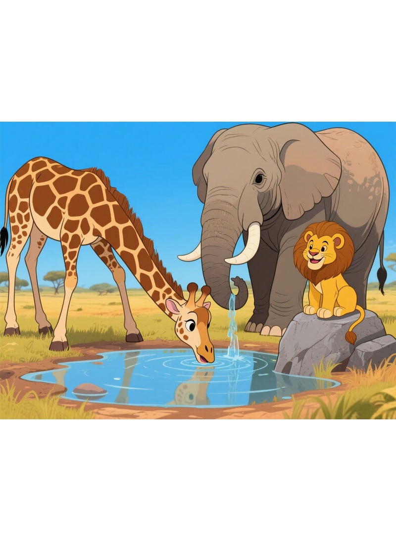 1000 Anime African Animal Puzzles, Rich Colorful Puzzle Blocks, Puzzle Exercise Challenge Puzzles, Children's Leisure Time Playful Puzzles  - Image 1