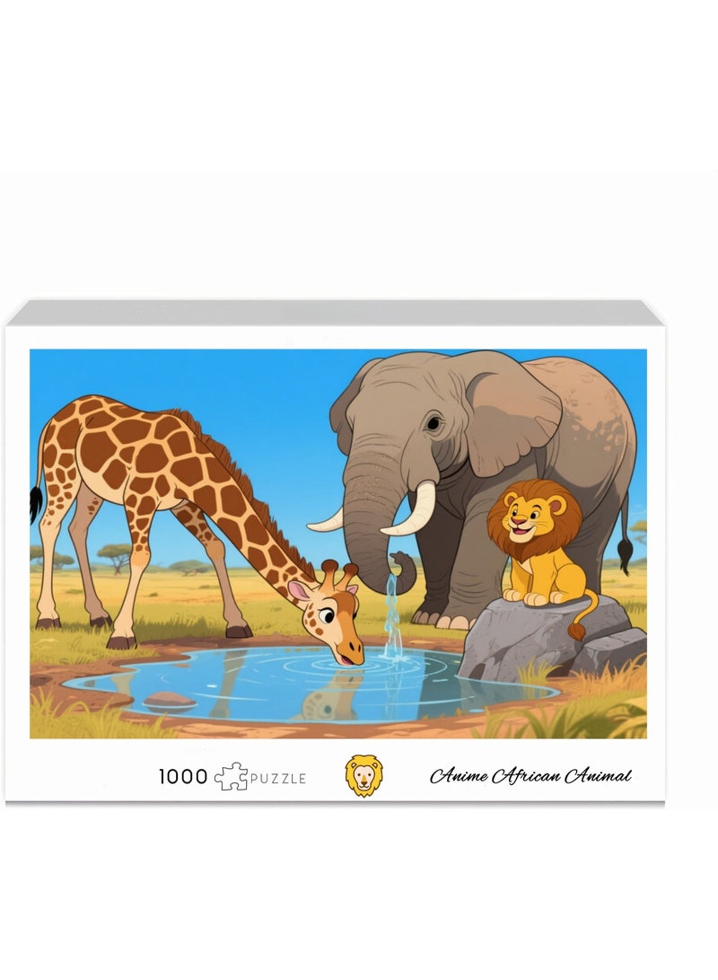 1000 Anime African Animal Puzzles, Rich Colorful Puzzle Blocks, Puzzle Exercise Challenge Puzzles, Children's Leisure Time Playful Puzzles  - Image 2