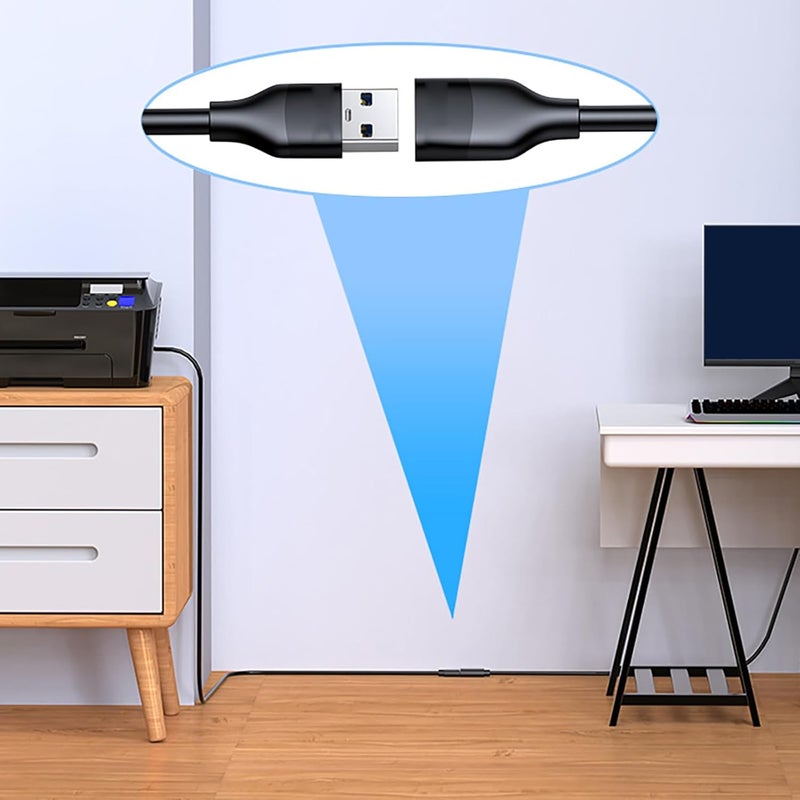 كابل نقل بيانات USB 2.0 عالي السرعة، سلك شحن طاقة، أطوال متعددة من 12 سم إلى 500 سم، مناسب للطابعة، لوحة المفاتيح، كابل تمديد USB - Image 5