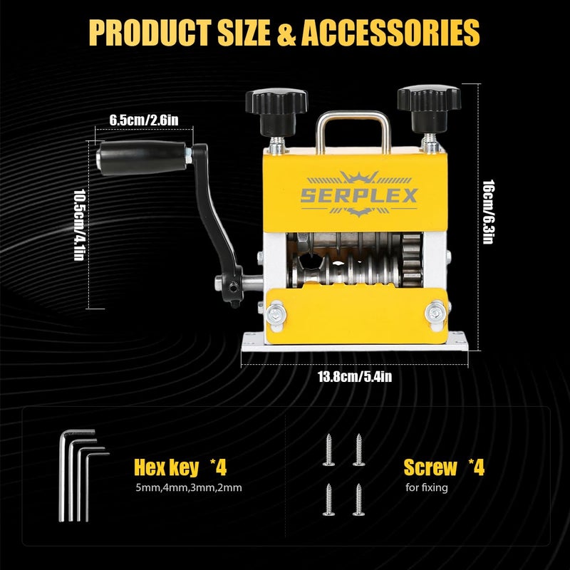 Serplex ® آلة تقشير الأسلاك اليدوية 6 في 1 مع 6 فتحات كابل و 5 شفرات كربيد، أداة تقشير الأسلاك اليدوية 2 في 1 تعمل بالدرل مع مقبض يدوي قابل للفصل، للكابل بقطر 0.5-17 مم - Image 2