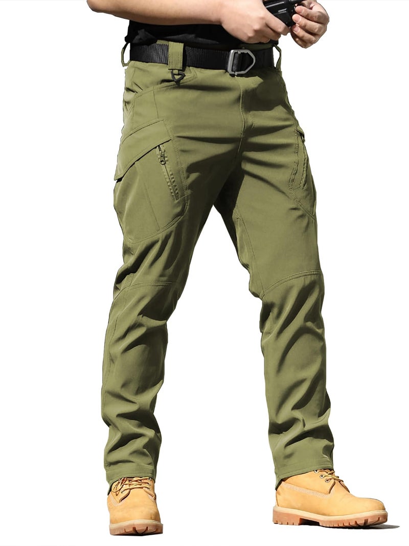 AUTIWITUA Mens Tactical Cargo Pants Water Resistant Lightweight Hiking Pants Outdoor Work Pants with Multi PocketsNo Belt