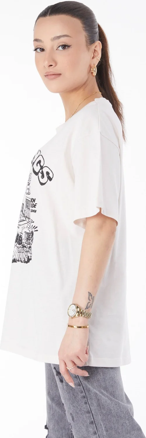 Tofisa 24641-TAS Crew Neck Short Sleeve Printed T-Shirt