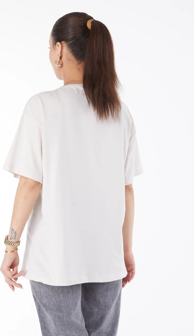 Tofisa 24641-TAS Crew Neck Short Sleeve Printed T-Shirt