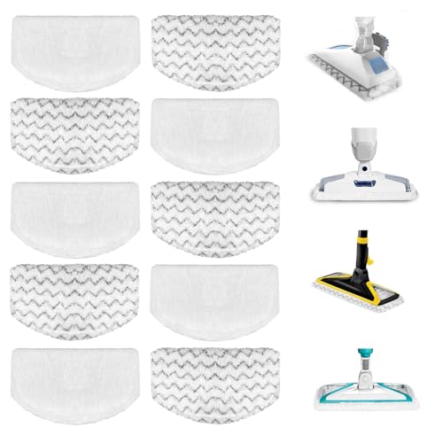 APRIL-FLOWER 10 Pack 1940 1806 2685A Steam Mop Pads For Bissell Powerfresh Steam Mop Deluxe Pet Lift-Off Plus Slim Scrubbing Steam Mop Replacement Pad 1940A 2814 1544A 2075A Power Fresh Steamer Pad Refill Washable - Image 1