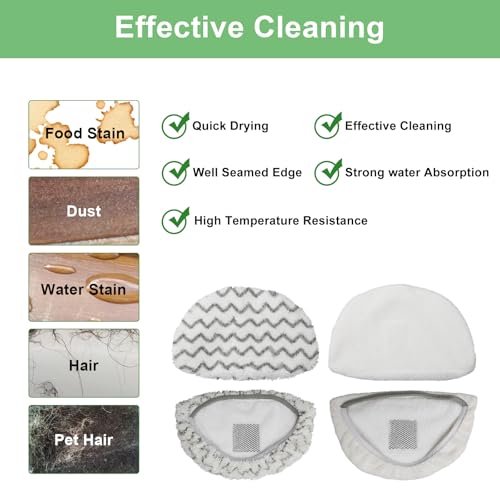 APRIL-FLOWER 10 Pack 1940 1806 2685A Steam Mop Pads For Bissell Powerfresh Steam Mop Deluxe Pet Lift-Off Plus Slim Scrubbing Steam Mop Replacement Pad 1940A 2814 1544A 2075A Power Fresh Steamer Pad Refill Washable - Image 5