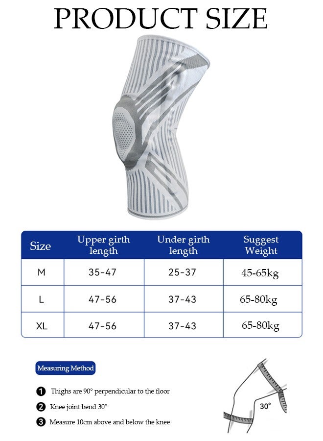 DUNISO 1 قطعة دعامة الركبة مع مثبتات جانبية ووسادات جل الرضفة دعامات ضغط قابلة للتعديل لدعم الركبة لألم الركبة وتمزق الغضروف المفصلي والرباط الصليبي الأمامي والتهاب المفاصل وتخفيف آلام المفاصل والتعافي من الإصابات - Image 4