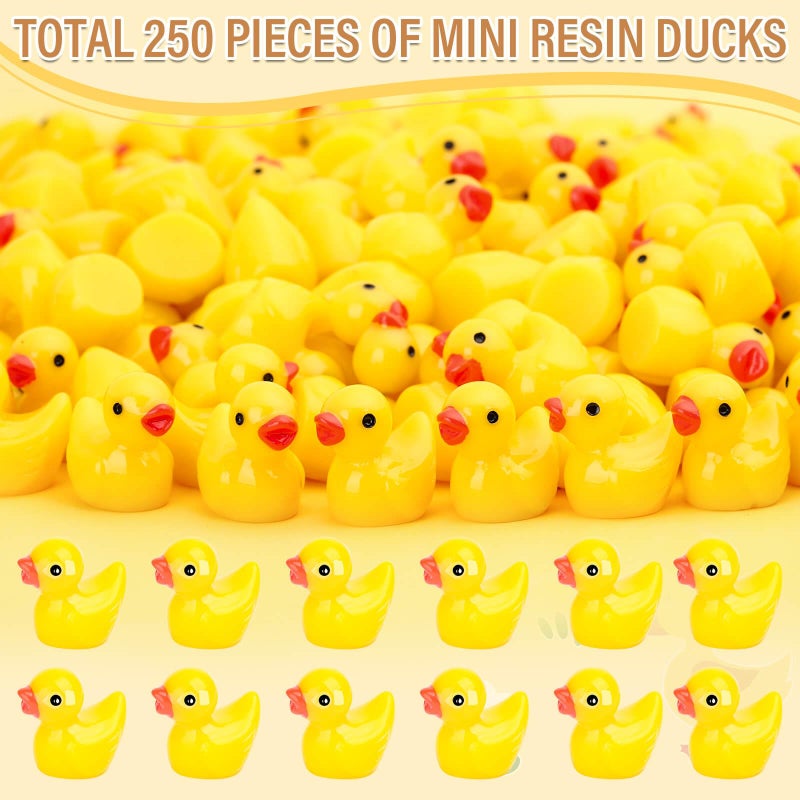 selizo 250PCS Mini Resin Ducks, Tiny Plastic Ducks Little Ducks to Hide, Small Resin Duck Charms Baby Ducks Bulk for Miniature Dollhouse Accessories Micro Garden Landscape - Image 2