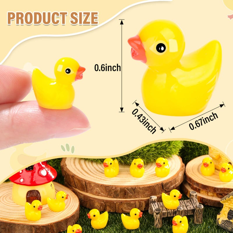 selizo 250PCS Mini Resin Ducks, Tiny Plastic Ducks Little Ducks to Hide, Small Resin Duck Charms Baby Ducks Bulk for Miniature Dollhouse Accessories Micro Garden Landscape - Image 3