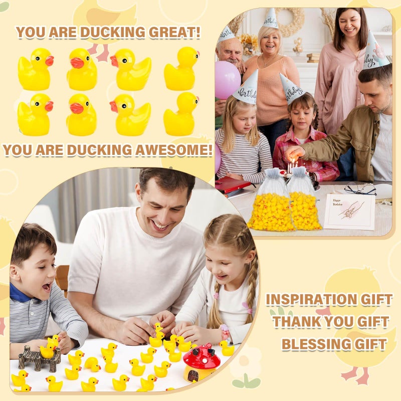 selizo 250PCS Mini Resin Ducks, Tiny Plastic Ducks Little Ducks to Hide, Small Resin Duck Charms Baby Ducks Bulk for Miniature Dollhouse Accessories Micro Garden Landscape - Image 5