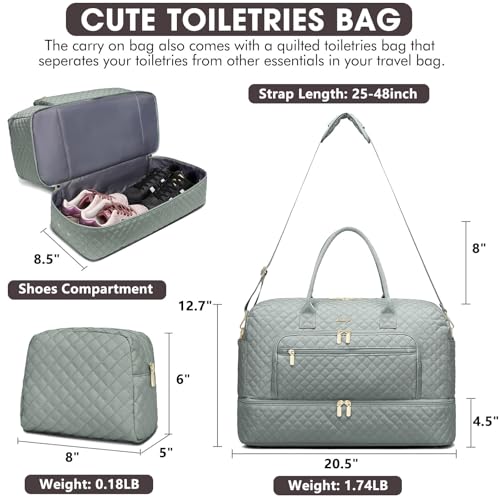 LUOCIP Large Women Travel Duffle Bag Carry on Overnight Bag Weekend Travel Duffel Tote Bag Yoga Gym Bag with Wet Pocket Toiletry Weekender Overnight Bag for Travel Business Trips Sport Hospital - Image 3