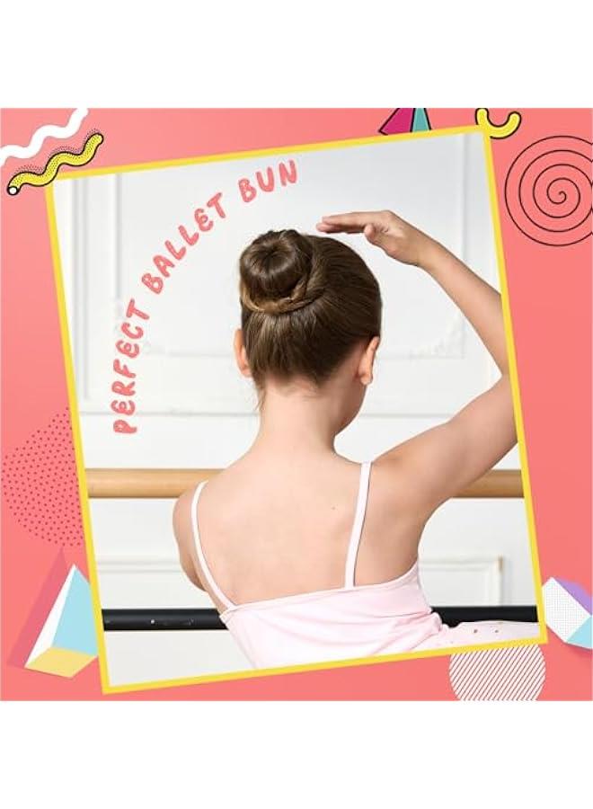 Hair Bun Maker For Kids Bun Nets For Ballet Girls, 4 Pcs Small Ballet Bun Kit For Kids, 10 Pcs 30 cm Hair Nets For Buns, 10 Pcs U Shaped Bobby Pins, Dark Brown - Image 4