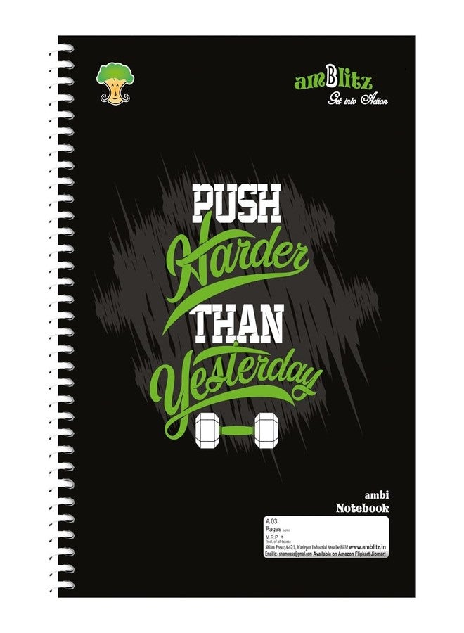 amblitz Spiral Notebook | 500 Pages | A4 Size | Single Line Ruled | Beautiful Covers with Motivational Quotes | Pack of 1 Notebook | School College Student Notemaking Notebook | 70 GSM Thick Paper - Image 1