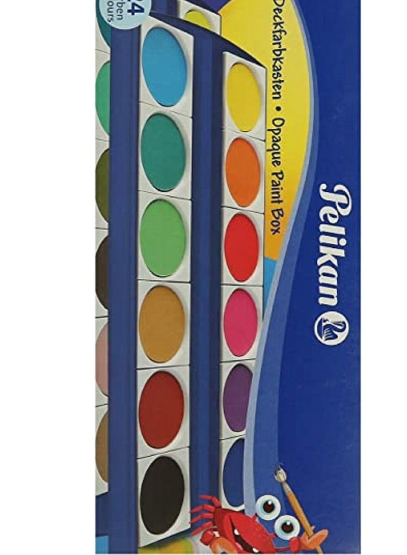 Pelikan طقم ألوان مائية غير شفافة من بيليكان مكون من 12 قطعة مع 12 قطعة من أقلام التلوين الملونة - Image 3
