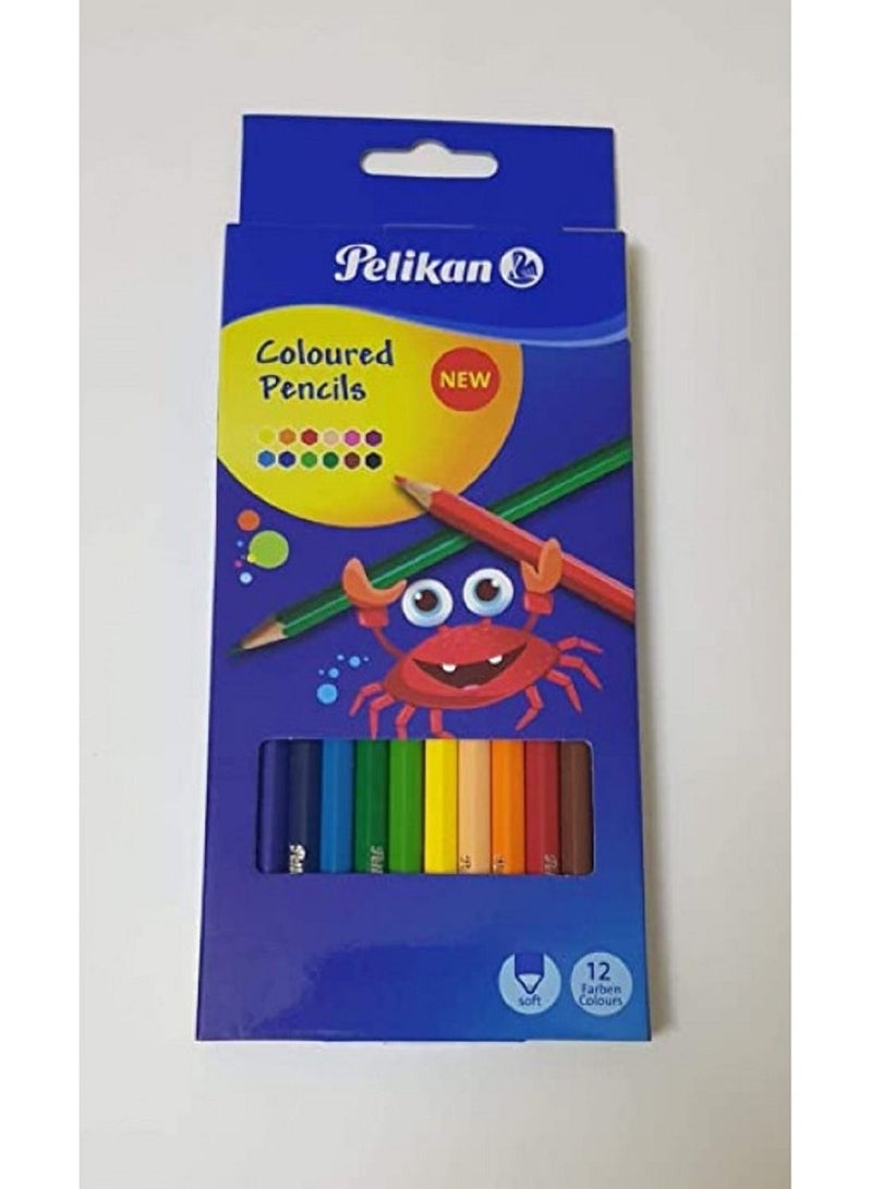 Pelikan طقم ألوان مائية غير شفافة من بيليكان مكون من 12 قطعة مع 12 قطعة من أقلام التلوين الملونة - Image 2