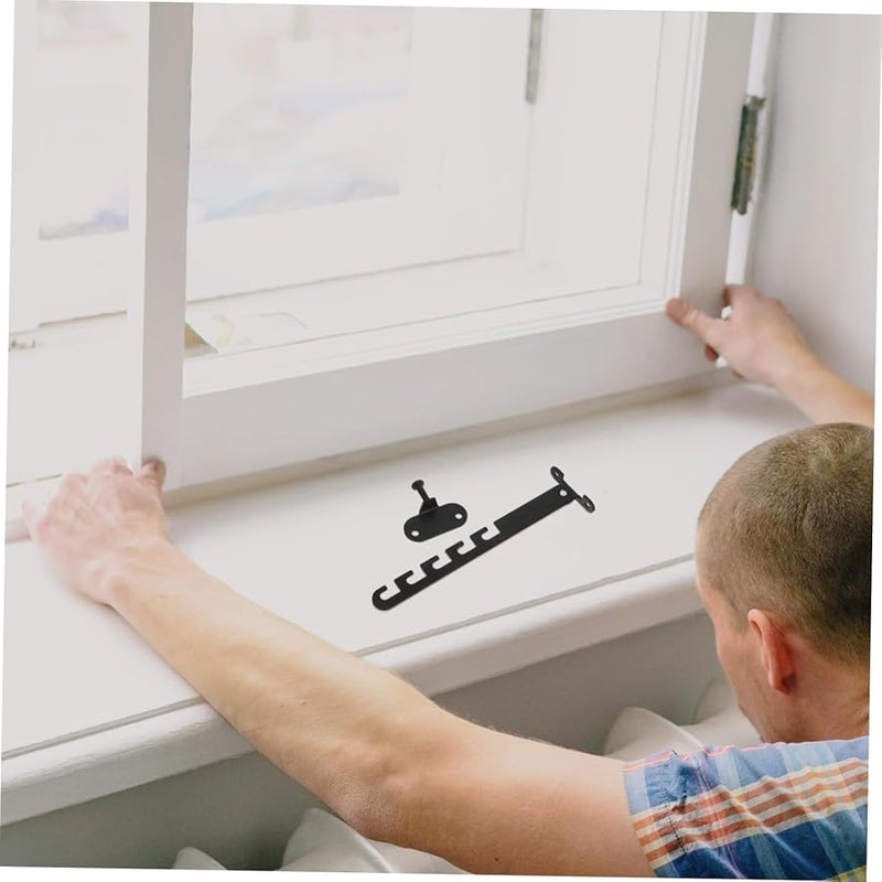Tehaux Adjustable Window Safety Lock Limiter Windproof Child Protection Long Hook - Image 5
