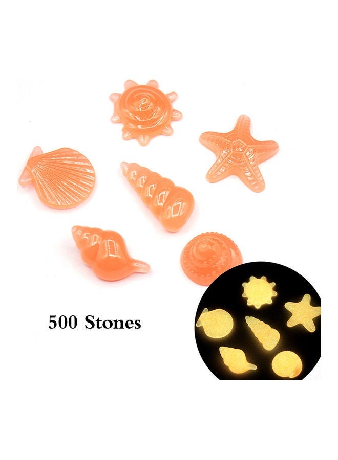 NIBEMINENT 500-Piece Glow In Luminous Pebble Orange 