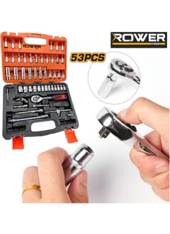ROWER Max 1/4 Ratchet Socket Wrench Set Bit Set 53 Pieces  - Image 1
