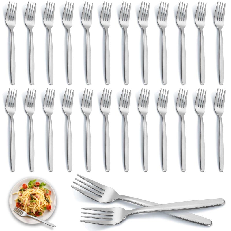 Pleafind Stainless Steel Dinner Forks Set of 24 Silver 77 inch Polished Dishwasher Safe