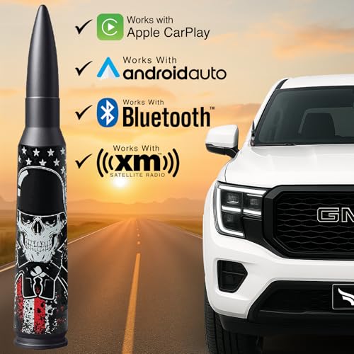 EcoAuto 50 Cal Badass Bullet Antenna Fits Chevy Silverado GMC Sierra Truck Accessories Short Replacement Antenna for Trucks Chevy Silverado 1500 Accessories Ditch The Whip Upgrade Your Truck - Image 3