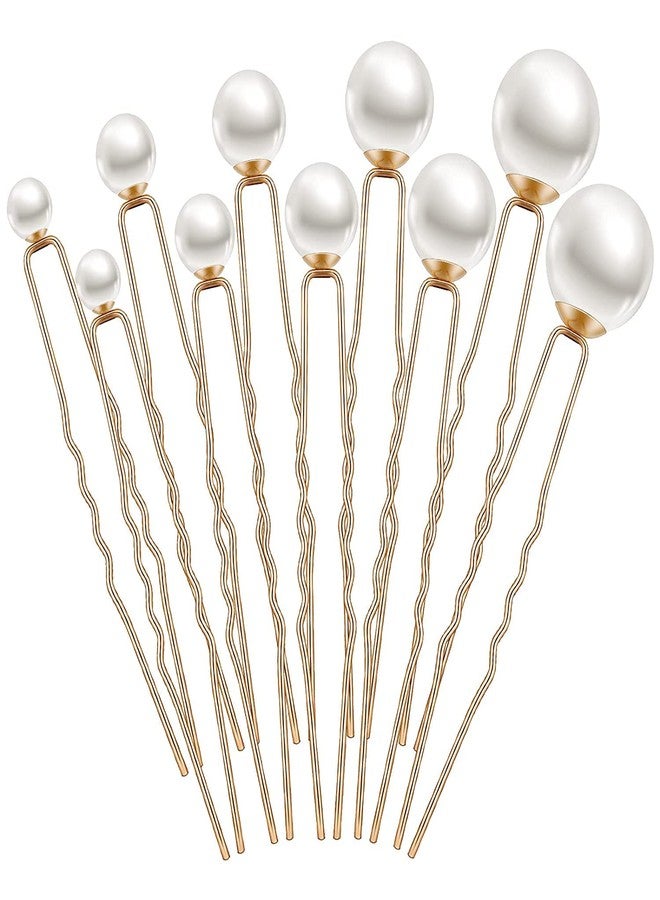 Bakefy� Wedding Pearl Hair Pins Bridal Hair Pearls U Shape Pearl Bobby Pins for Hair Gold Pearl Hairpins Hair Accessories Barrette for Bride Bridesmaid Women Girls - Image 2