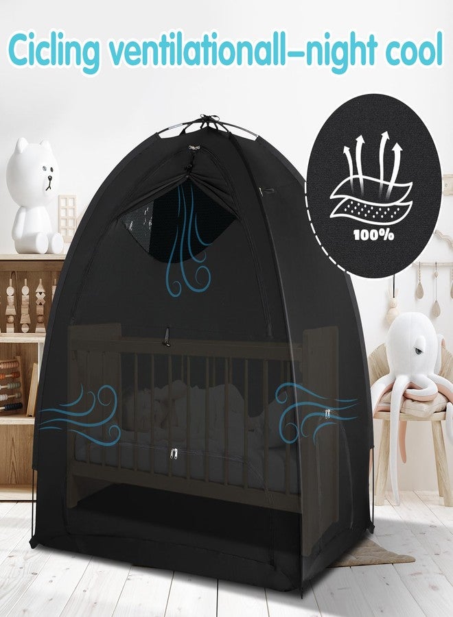 WANRU Blackout Tent for Pack and Play - Sleep Pod with Light-Blocking - Portable Pack N Play Blackout Cover for Travel Crib/Mini Crib/Palyards - Image 3