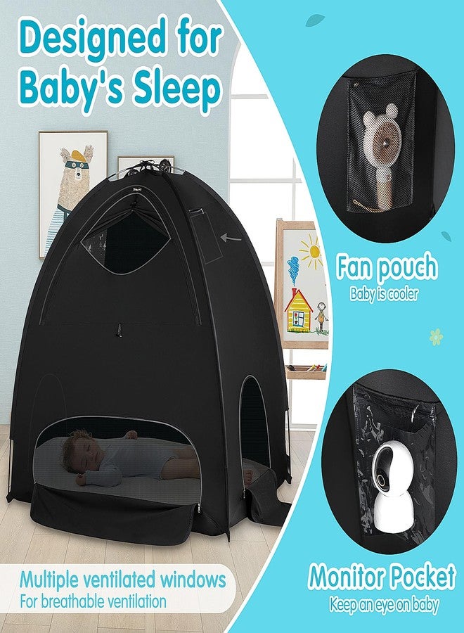 WANRU Blackout Tent for Pack and Play - Sleep Pod with Light-Blocking - Portable Pack N Play Blackout Cover for Travel Crib/Mini Crib/Palyards - Image 2