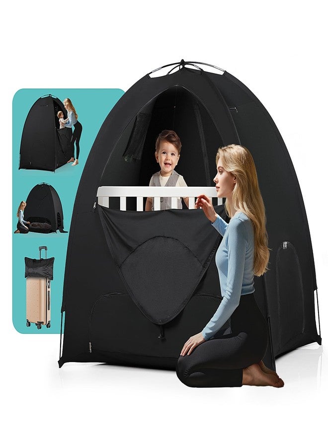 WANRU Blackout Tent for Pack and Play - Sleep Pod with Light-Blocking - Portable Pack N Play Blackout Cover for Travel Crib/Mini Crib/Palyards - Image 1