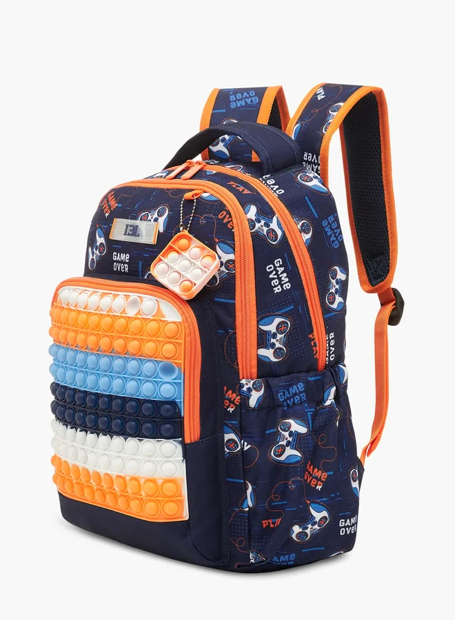 LBL by Shoexpress Pop-It Applique Backpack with Adjustable Straps - 44x16x30 cm