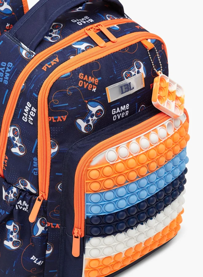 LBL by Shoexpress Pop-It Applique Backpack with Adjustable Straps - 44x16x30 cm