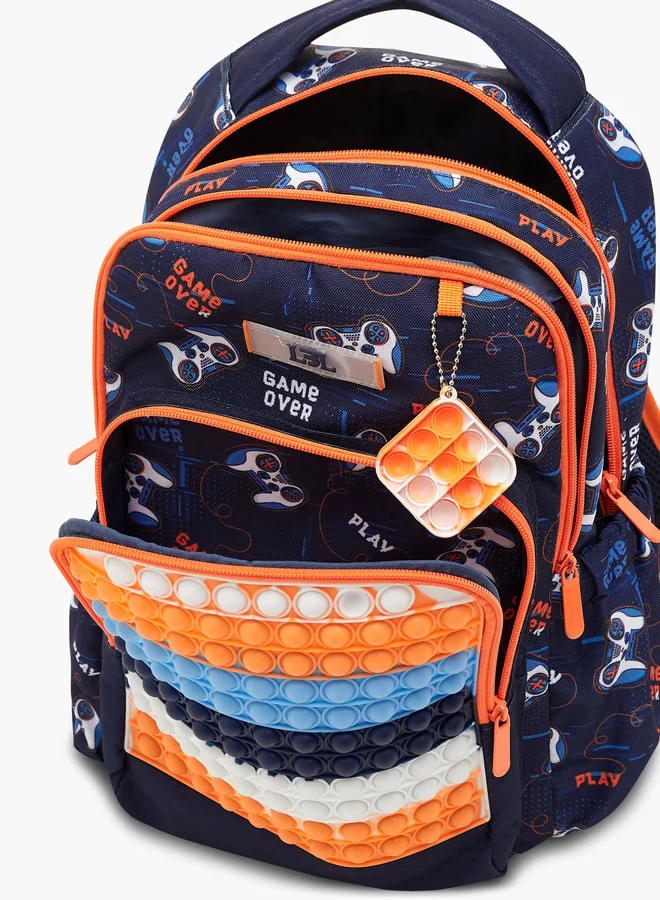 LBL by Shoexpress Pop-It Applique Backpack with Adjustable Straps - 44x16x30 cm