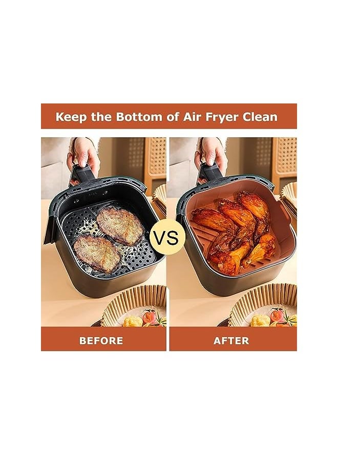 PalkSky air fryer basket liners square - 2pcs reusable air fryer silicone pots for food safe air fryers oven accessories(8.1 inch)  - Image 3