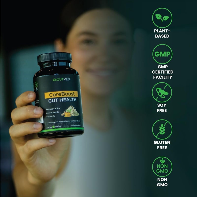 GUTVED Gut Health Supplement Coreboost with Ashwagandha Carom Seeds Turmeric  Prebiotics and Probiotics for Women  Men  2 Billion CFUBest for Digestive Health Bloating Relief Gas Reduction - Image 5