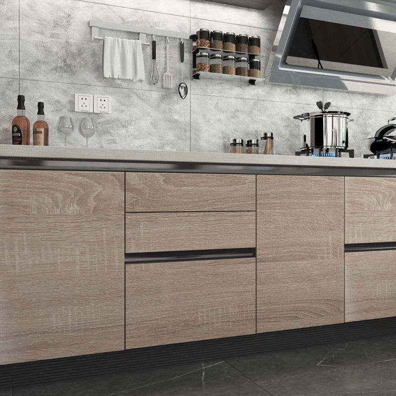 Boobest Light Brown Wood Wallpaper Peel and Stick Wood Grain Contact Paper Waterproof Removable Kitchen Cabinet Wallpaper 15.74"x 118" Wooden Vinyl Wrap Cabinet Covers Grey Oak Wooden Contact Paper - Image 2